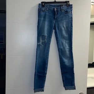 A | X Armani Exchange super Skinny Stepped Hem Jeans, Size 26